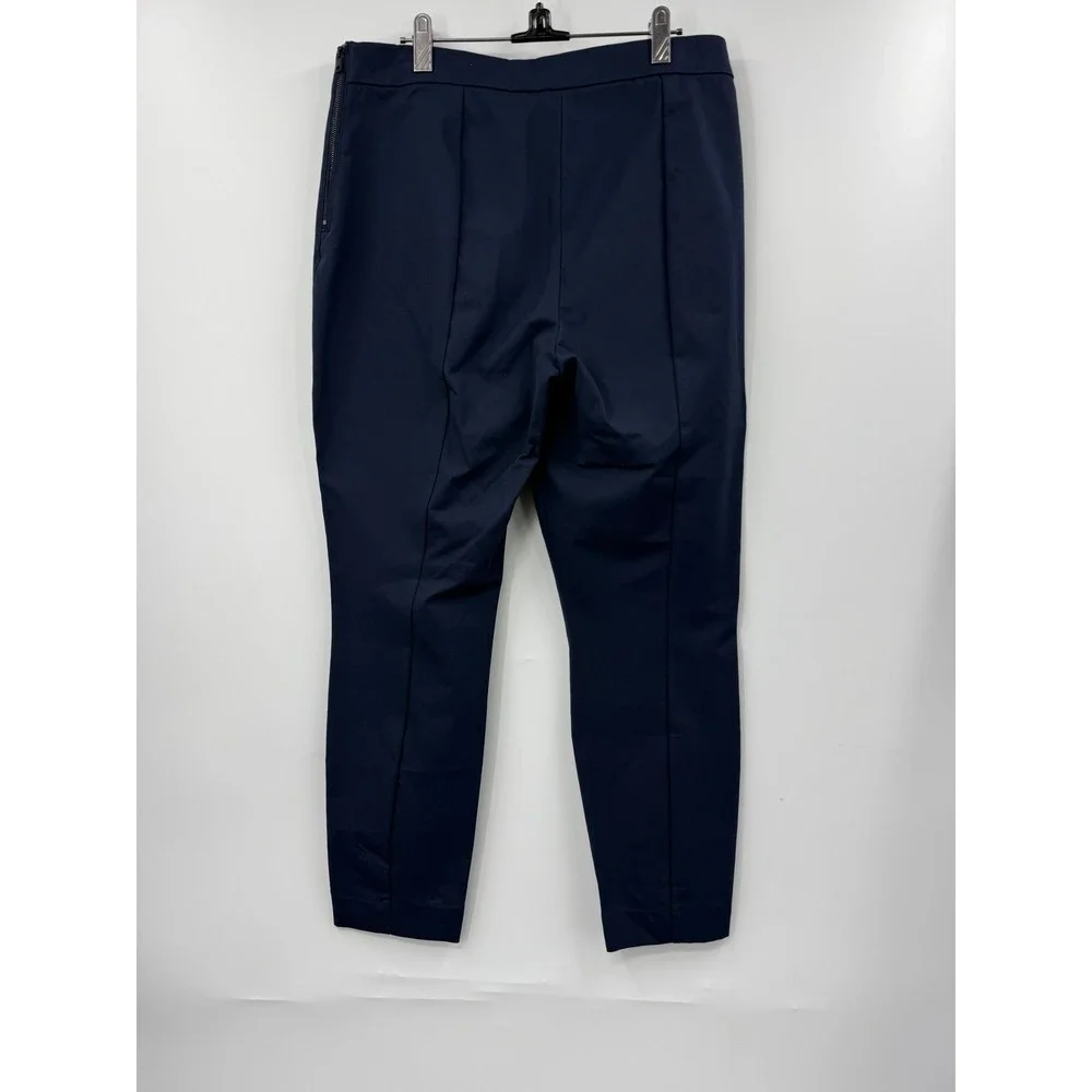 Everlane‎ The City Ankle Pants Navy Blue Side Zip Cotton Blend Women's Size 12
